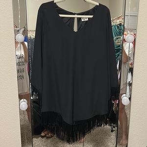 Show Me Your MuMu Black Fringe Mini Dress